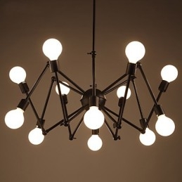American Loft Black Lights Iron Spider Kroonluchter Met 12 Hoofden