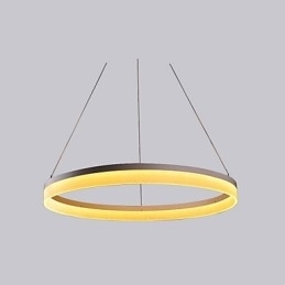 Ronde hanglamp opgehangen rond gat geperforeerd paneel