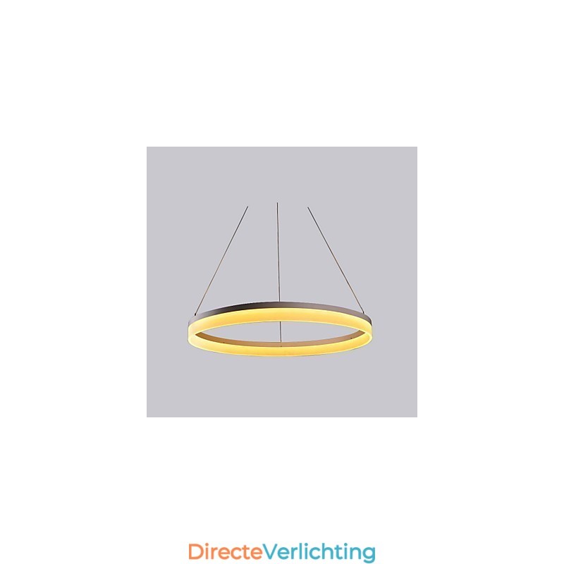 Ronde hanglamp opgehangen rond gat geperforeerd paneel