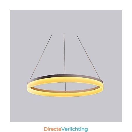 Ronde hanglamp opgehangen rond gat geperforeerd paneel