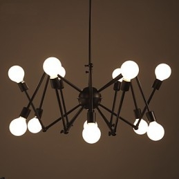 American Loft Black Lights Iron Spider Kroonluchter Met 12 Hoofden