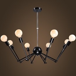 American Loft Black Lights Iron Spider Kroonluchter Met 12 Hoofden