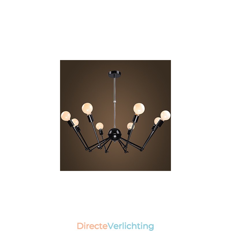 American Loft Black Lights Iron Spider Kroonluchter Met 12 Hoofden