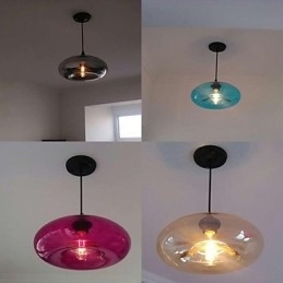 Moderne karakteristieke hanglamp met 1 lamp en transparante kap