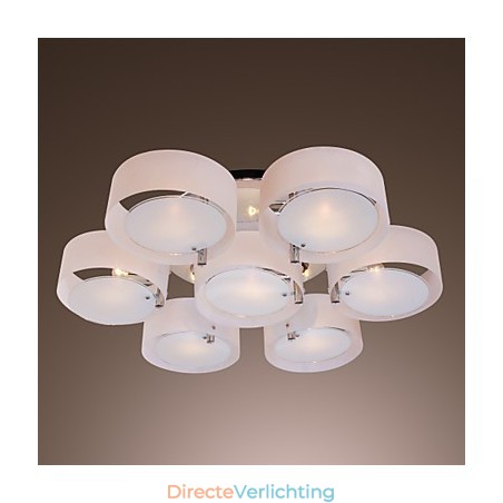 Moderne, eigentijdse kroonluchter van chroommetaal, inbouw Moderne, eigentijdse kroonluchter van chroommetaal, inbouw