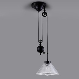Vintage hanglamp 1 licht eilandlamp hal hanglampen metaal + galss