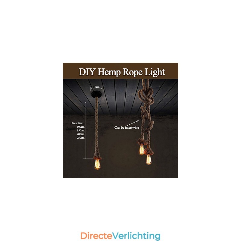 1 Licht DIY Kunst Hennep Touw Licht Creatieve Hennep Touw Hanglamp