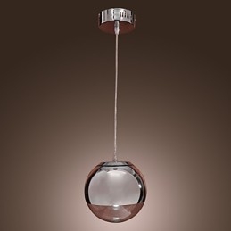 Moderne, eigentijdse Globe Mini-stijl Chromen metalen hanglamp