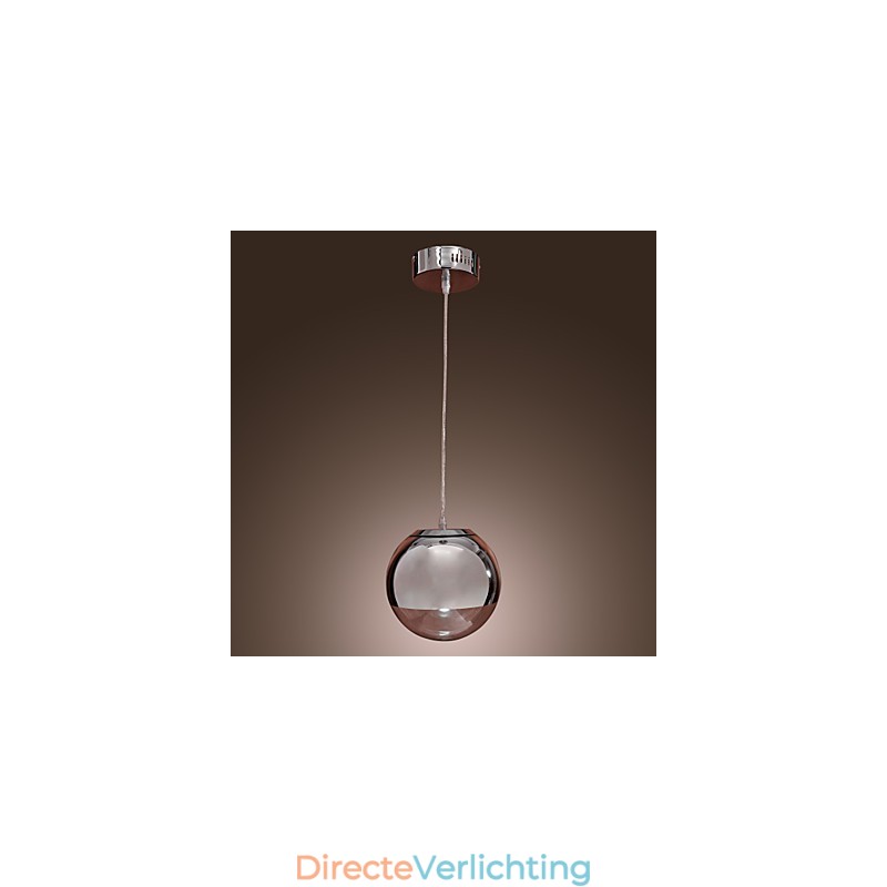 Moderne, eigentijdse Globe Mini-stijl Chromen metalen hanglamp
