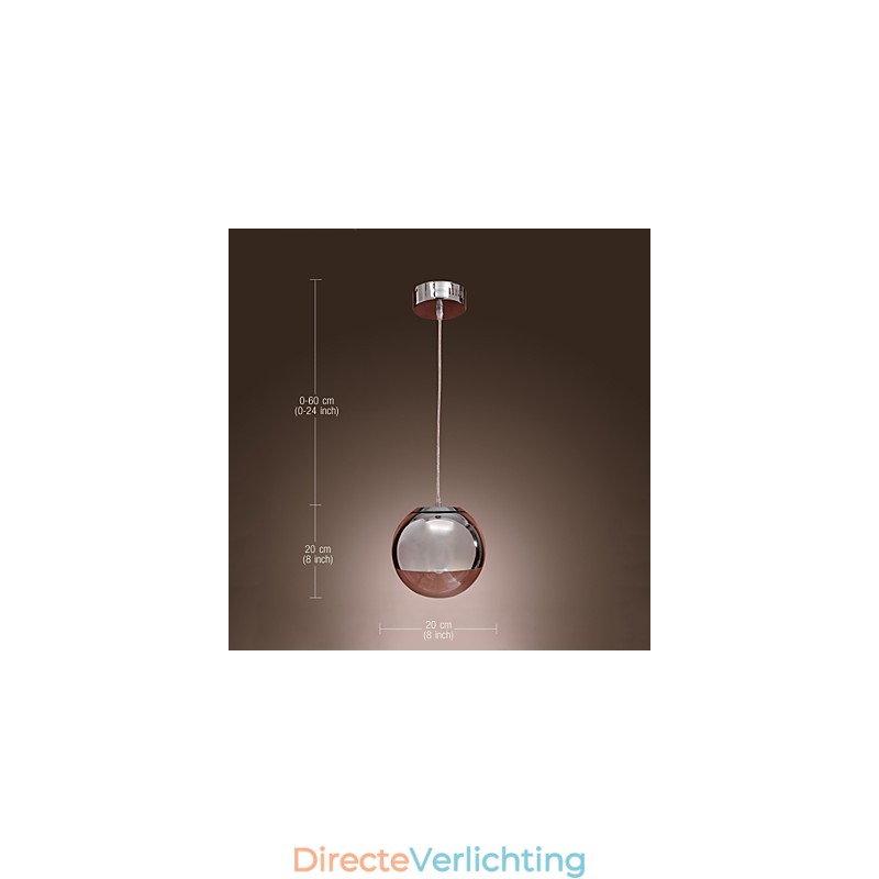 Moderne, eigentijdse Globe Mini-stijl Chromen metalen hanglamp