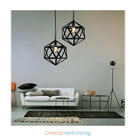 Retro industriële lamp hanglamp hexahedron artistieke originaliteit smeedijzer hanglamp Retro industriële lamp hanglamp hexahedron artistieke originaliteit smeedijzer hanglamp