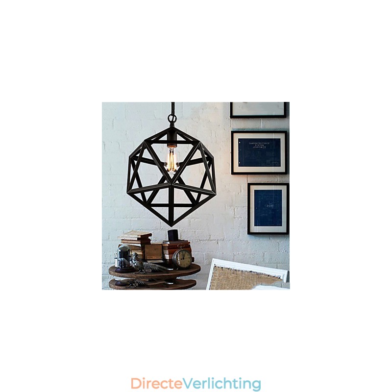 Retro industriële lamp hanglamp hexahedron artistieke originaliteit smeedijzer hanglamp