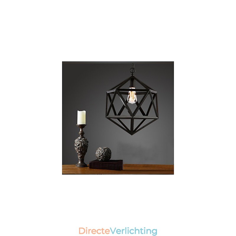 Retro industriële lamp hanglamp hexahedron artistieke originaliteit smeedijzer hanglamp