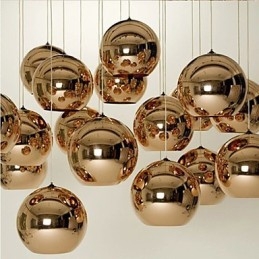 Creatieve eenvoudige glazen Nordic retro galvaniserende bolvormige hanglamp