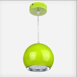 Moderne, eigentijdse metalen hanglamp met wereldbolschildering