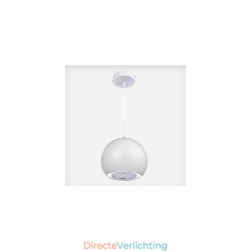 Moderne, eigentijdse metalen hanglamp met wereldbolschildering