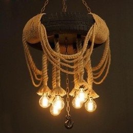 Vintage schilderij plastic hanglamp