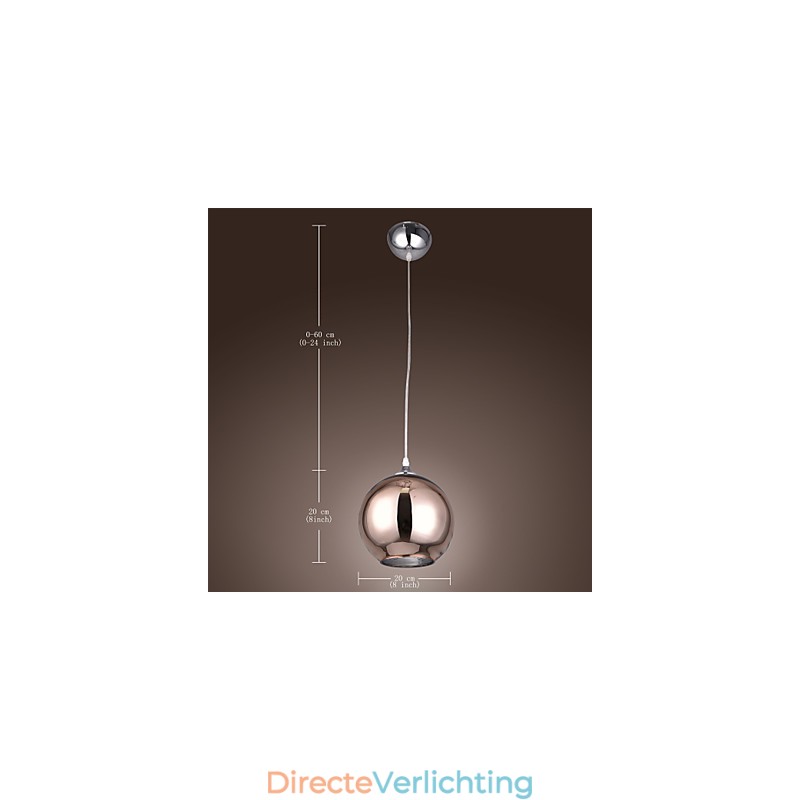 60 Moderne, eigentijdse Globe-gegalvaniseerde metalen hanglamp