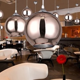 60 Moderne, eigentijdse Globe-gegalvaniseerde metalen hanglamp