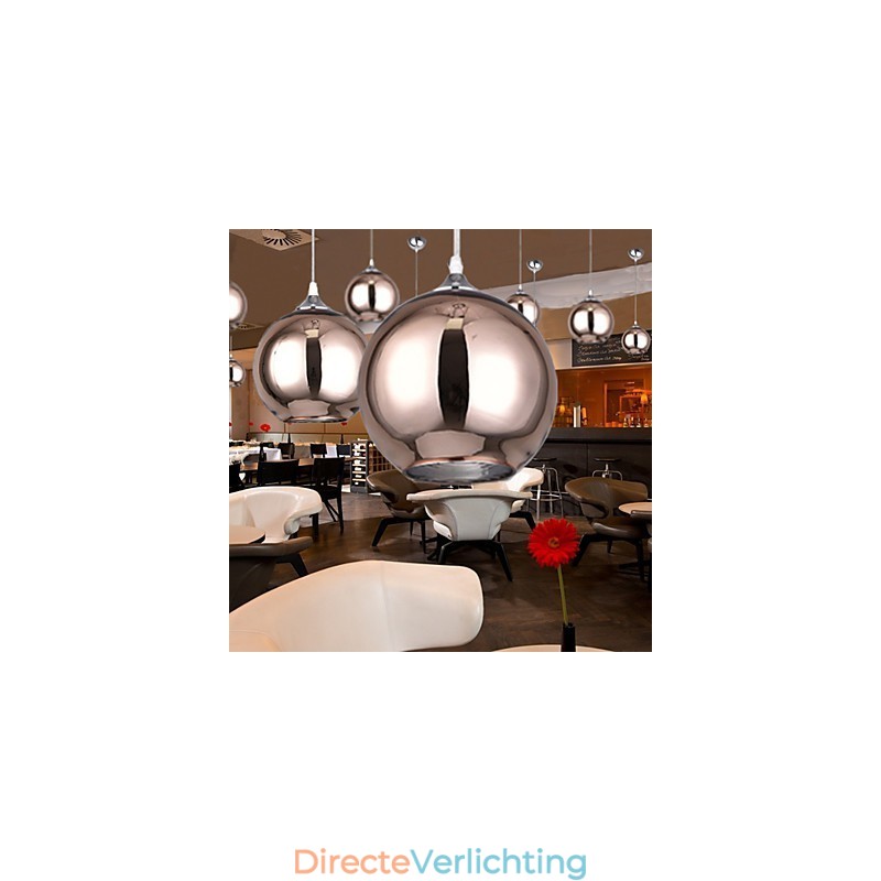 60 Moderne, eigentijdse Globe-gegalvaniseerde metalen hanglamp