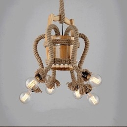 Houten Vat Kroonluchter Creatieve Lamp