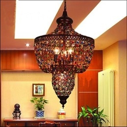 Mediterrane Kleur Kristallen Lamp Zuidoost-Azië Zwart Licht