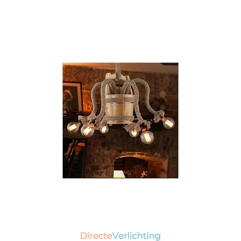 Houten Vat Kroonluchter Creatieve Lamp