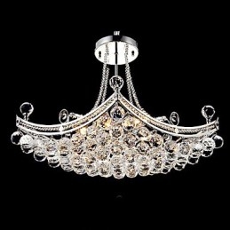 Moderne, eigentijdse kristallen, gegalvaniseerde metalen hanglamp