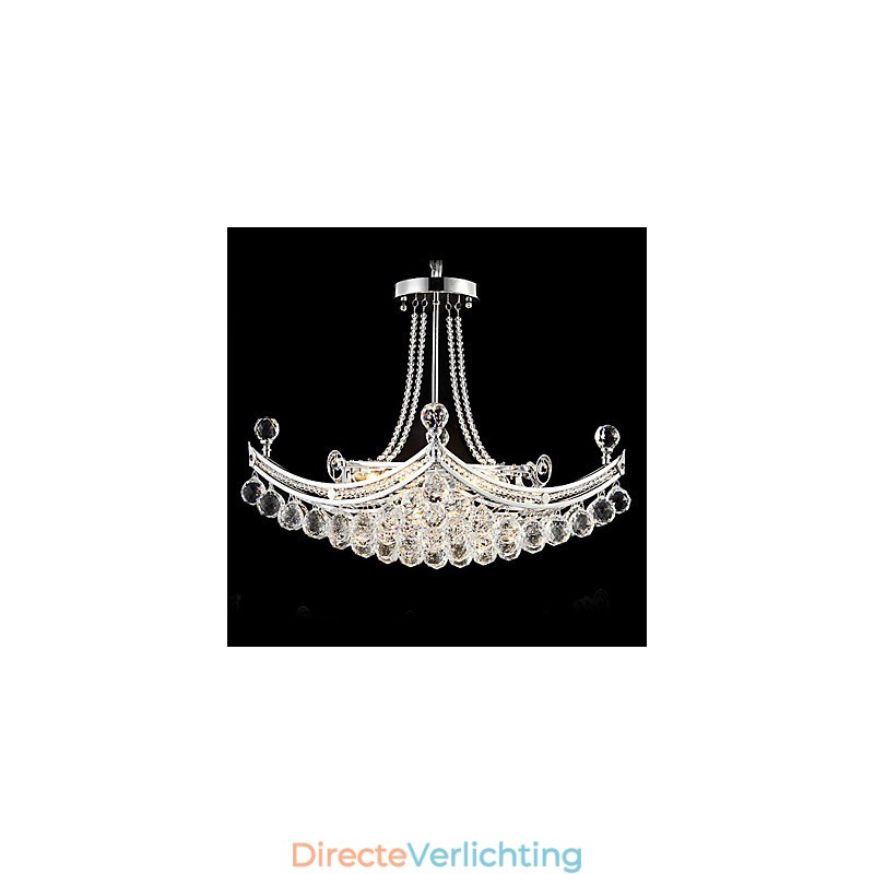 Moderne, eigentijdse kristallen, gegalvaniseerde metalen hanglamp