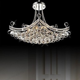 Moderne, eigentijdse kristallen, gegalvaniseerde metalen hanglamp