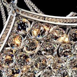 Moderne, eigentijdse kristallen, gegalvaniseerde metalen hanglamp