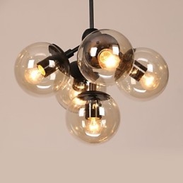 Kroonluchter 5 lampen Glazen bol lampen Retro Buiten Garage Metaal