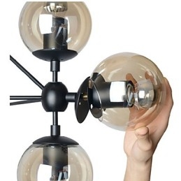 Kroonluchter 5 lampen Glazen bol lampen Retro Buiten Garage Metaal