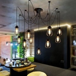 Vintage Edison Multiple Verstelbare DIY Plafondlamp Hanglamp Kroonluchter Moderne Chic Industriële Eetkamer