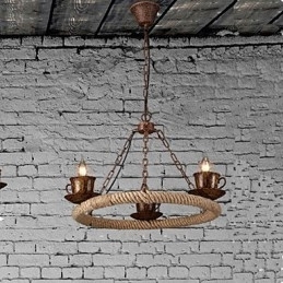 Keramische Industrie Wind Rope Kroonluchter RetroLron Kroonluchter Simple3