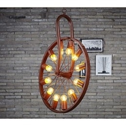Retro wiel hanglamp om de oude industriële hanglamp te maken