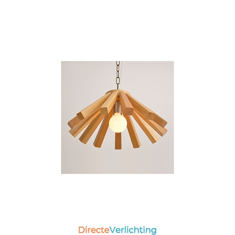 Retro landelijke houten bamboe hanglamp