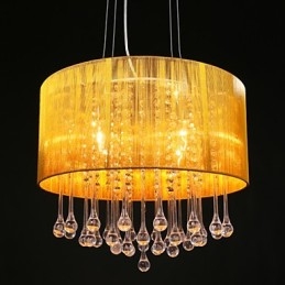 Trommel Hanglamp Moderne 4 Lichten Winding Lampenkap Kristallen Kroonluchter Kroonluchter Modern Minimalistisch Ontwerp