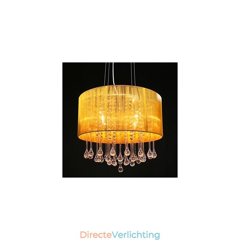Trommel Hanglamp Moderne 4 Lichten Winding Lampenkap Kristallen Kroonluchter Kroonluchter Modern Minimalistisch Ontwerp