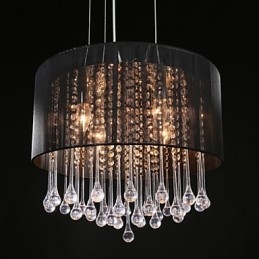 Trommel Hanglamp Moderne 4 Lichten Winding Lampenkap Kristallen Kroonluchter Kroonluchter Modern Minimalistisch Ontwerp