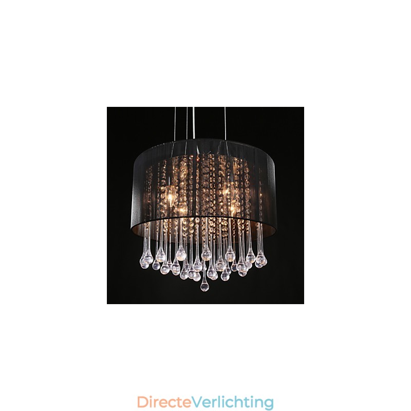 Trommel Hanglamp Moderne 4 Lichten Winding Lampenkap Kristallen Kroonluchter Kroonluchter Modern Minimalistisch Ontwerp