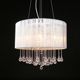 Trommel Hanglamp Moderne 4 Lichten Winding Lampenkap Kristallen Kroonluchter Kroonluchter Modern Minimalistisch Ontwerp