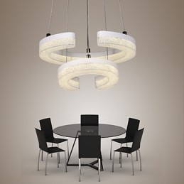 Kristallen hanglamp De letter "C" vorm Moderne lamp Twee ringen