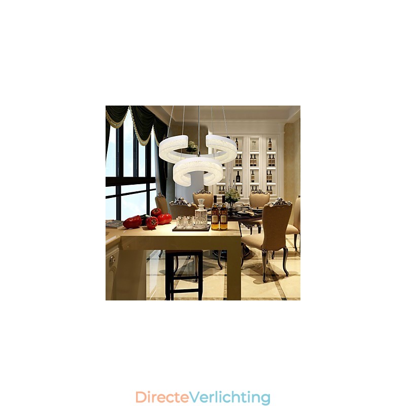 Kristallen hanglamp De letter "C" vorm Moderne lamp Twee ringen