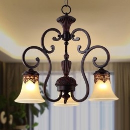 Vintage Country Island Schilderij Metalen Kroonluchter Flush Mount
