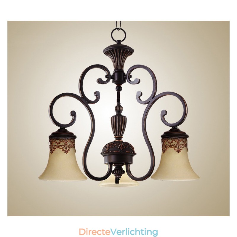 Vintage Country Island Schilderij Metalen Kroonluchter Flush Mount