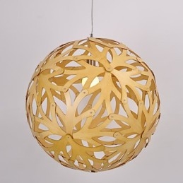 Retro landelijke houten bamboe hanglamp