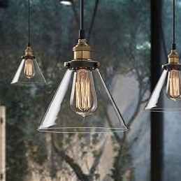 Retro eenvoudige glazen hanglamp