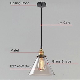 Retro eenvoudige glazen hanglamp