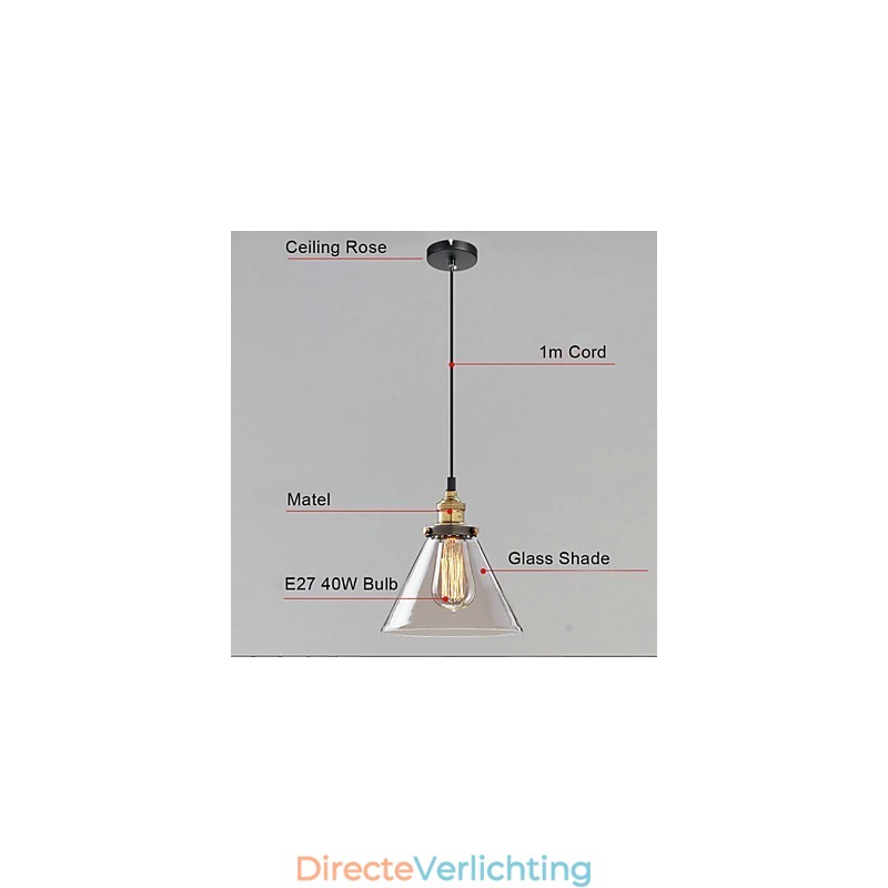 Retro eenvoudige glazen hanglamp